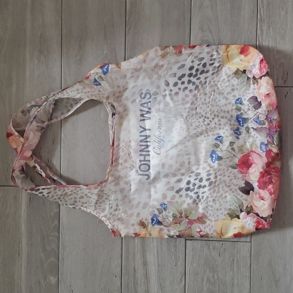 Johnny Was floral nylon tote bag